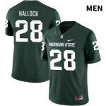 Men's Michigan State Spartans NCAA #28 Tate Hallock Green NIL 2022 Authentic Nike Stitched College Football Jersey TC32V30SR